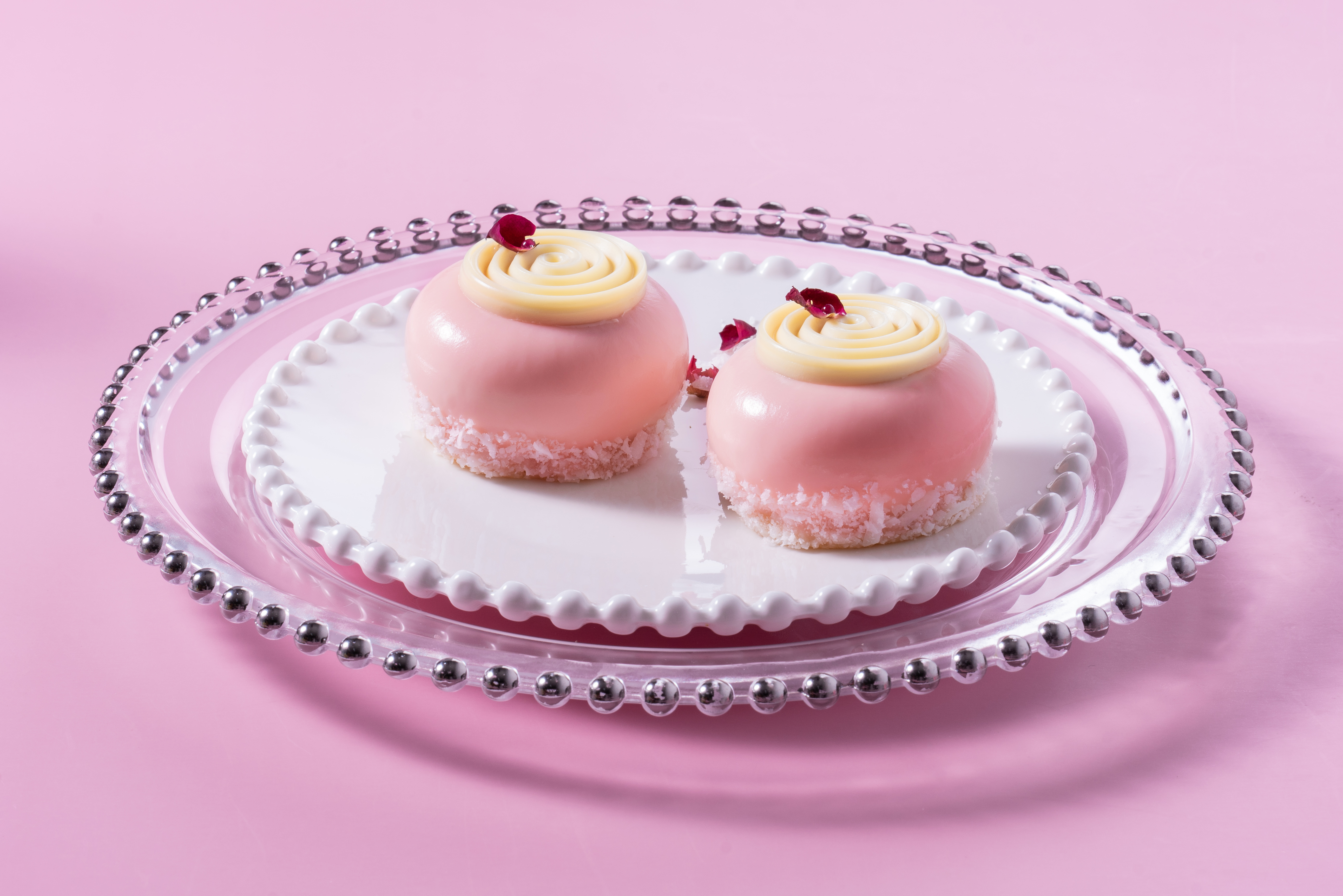 粉玫瑰芝士慕斯蛋糕