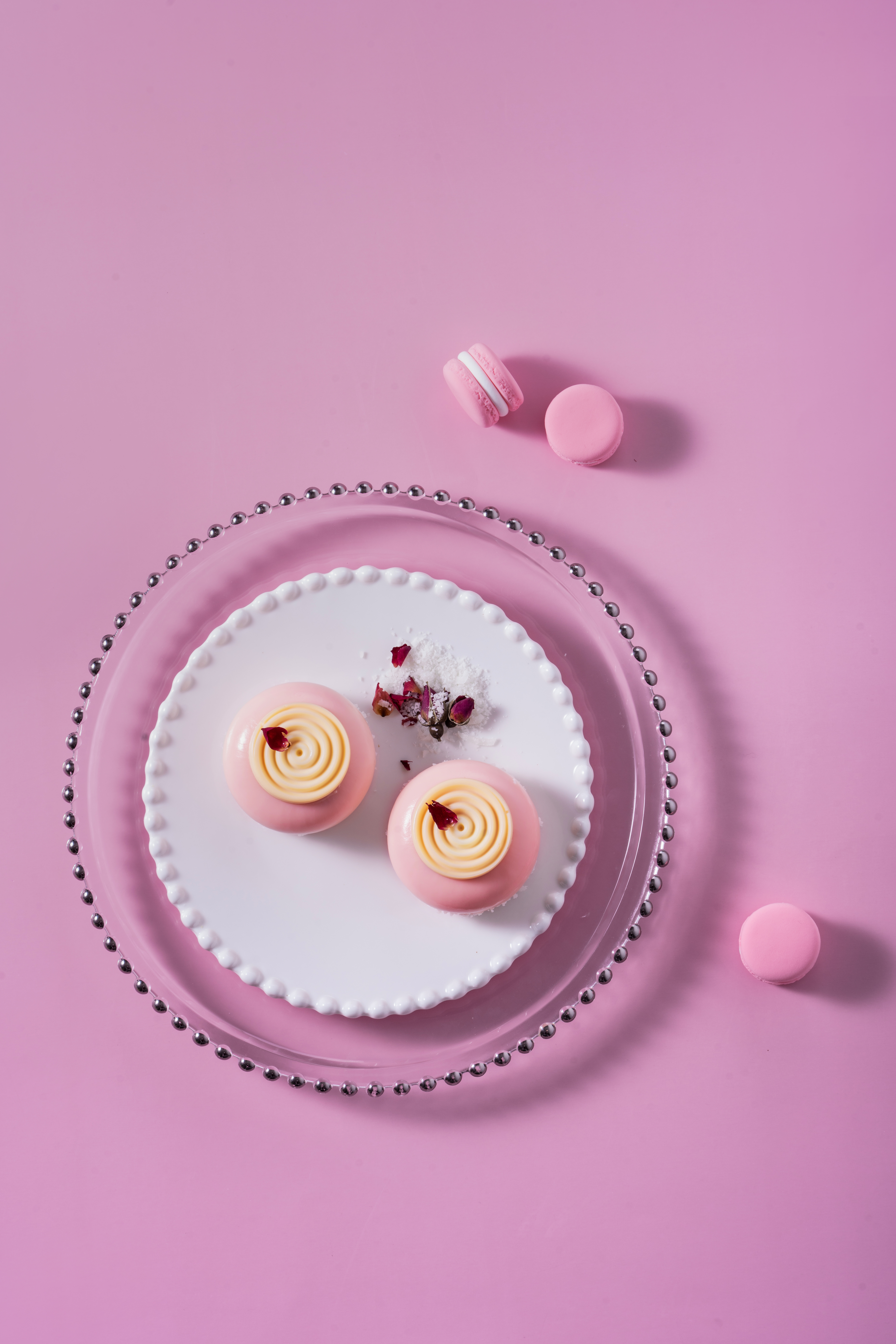 粉玫瑰芝士慕斯蛋糕